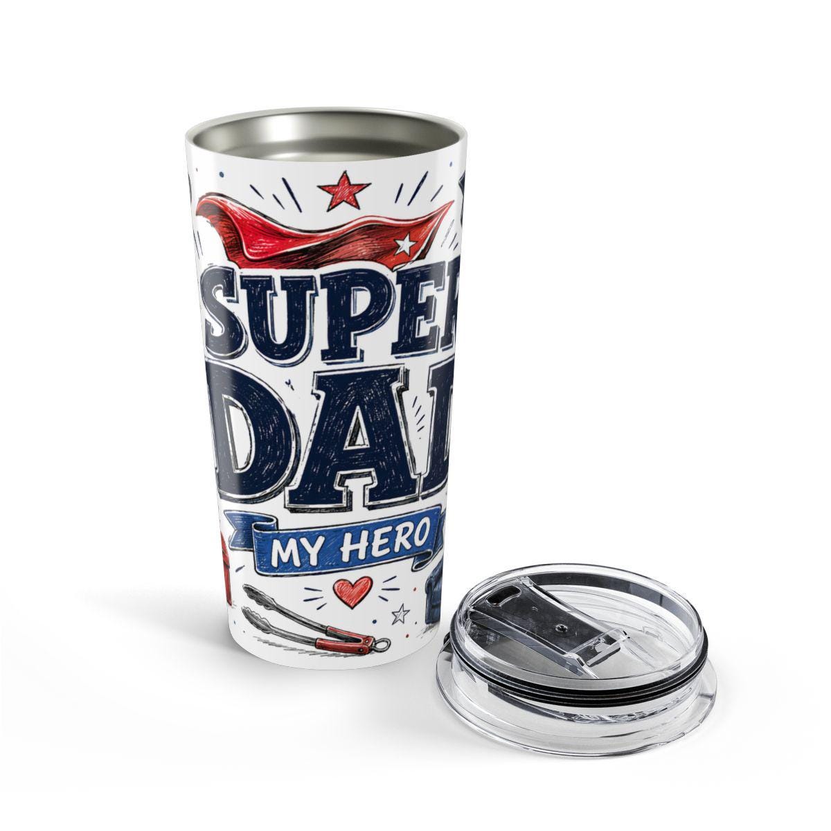 Super Dad My Hero 20oz Tumbler | Father's Day Gift for Dad | Insulated Stainless Steel Travel Cup