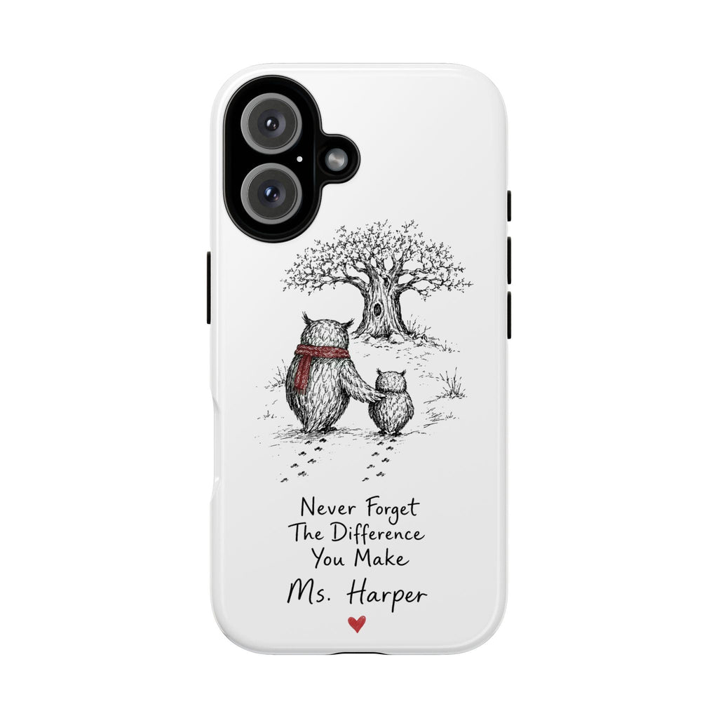Personalized Never Forget Difference You Make Phone Case, Custom Name Teacher Gift, Appreciation - image 2