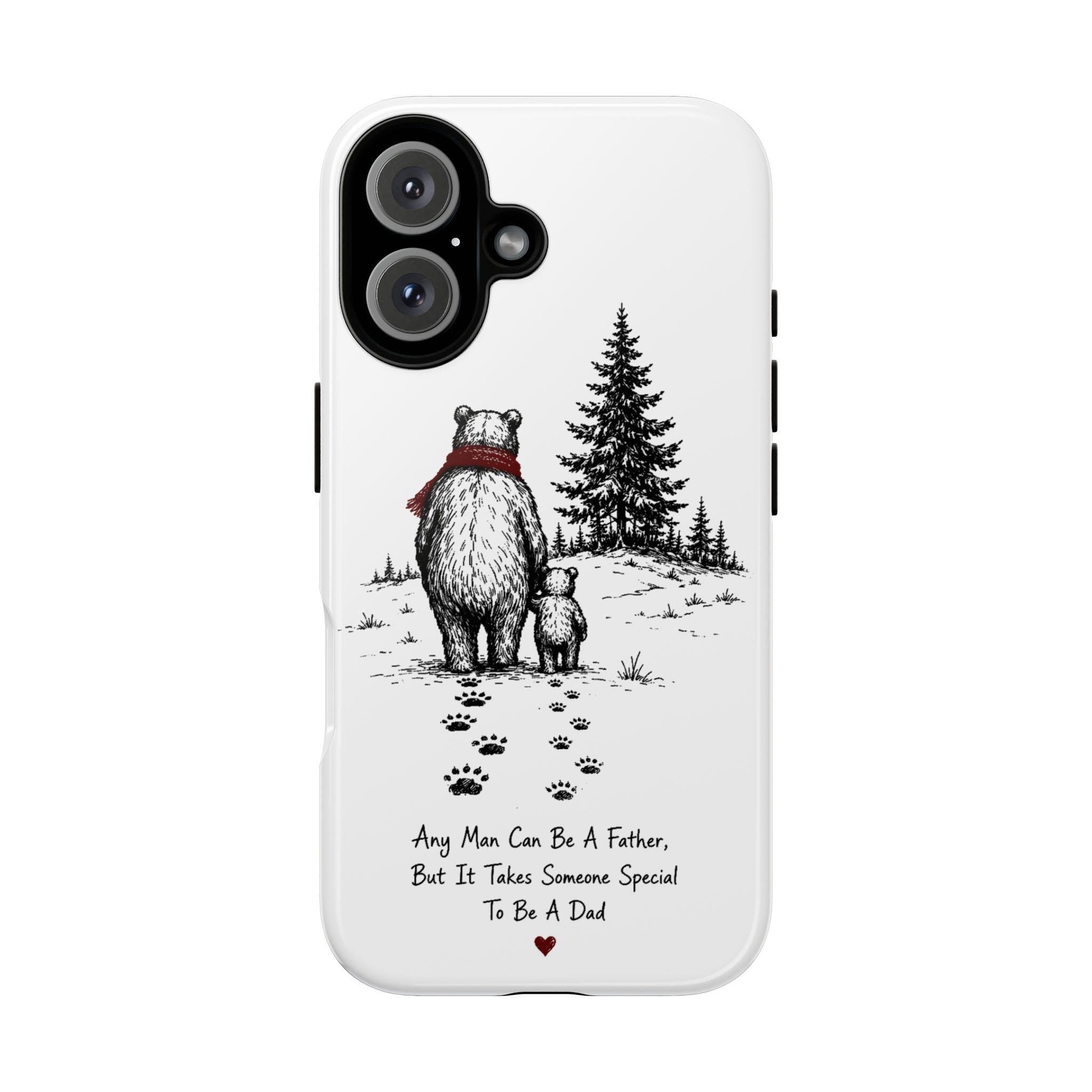 Bear Father and Cub Illustration phone case | Fatherhood Dad Quote - image 2