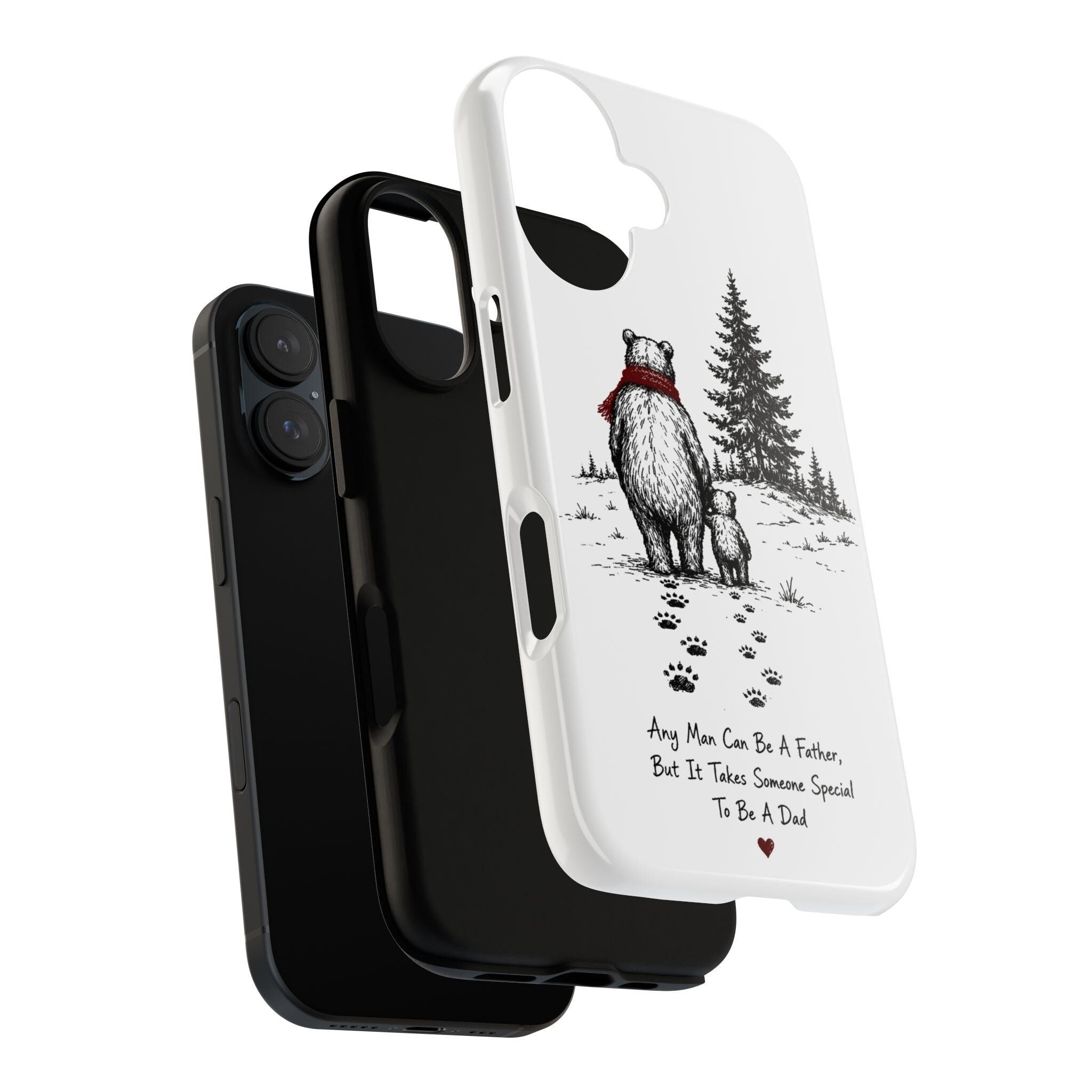 Bear Father and Cub Illustration phone case | Fatherhood Dad Quote - image 4