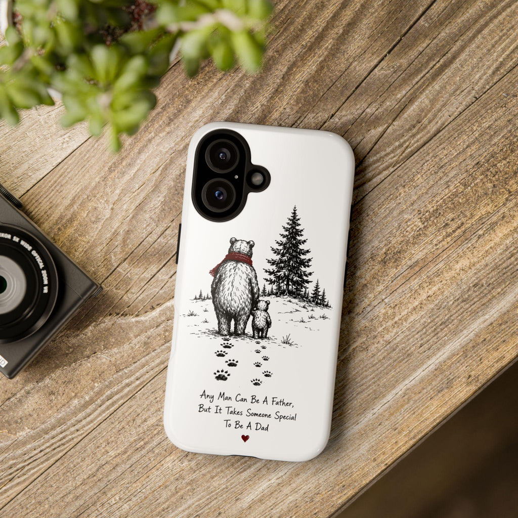 Bear Father and Cub Illustration phone case | Fatherhood Dad Quote - image 5