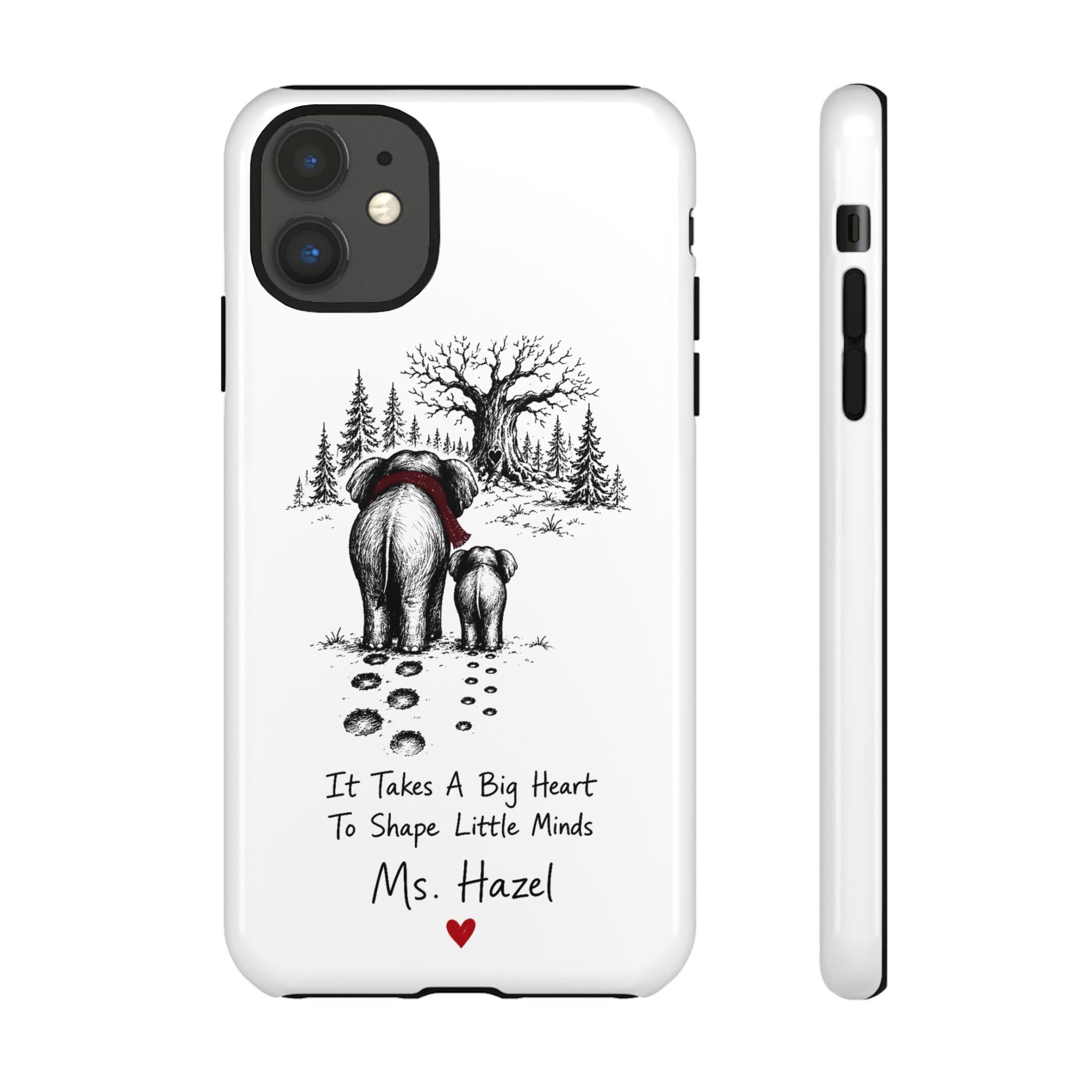 Personalized Elephant Teacher Phone Case | Custom Name Teacher Gift | iPhone Samsung - image 1