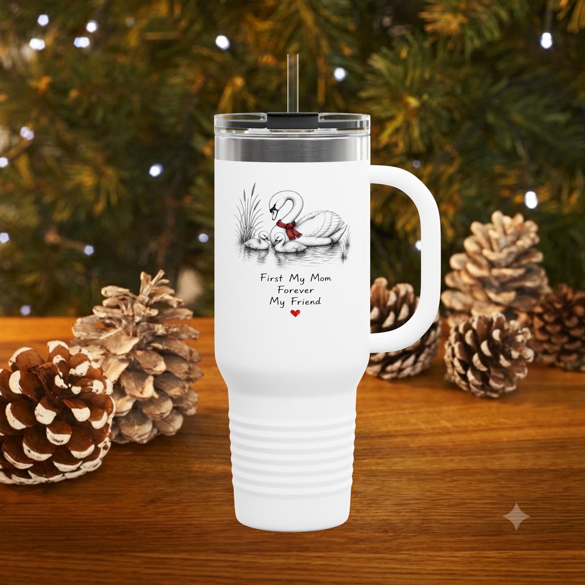 Swan Mom 40oz Tumbler | Forever My Friend Mother's Day Gift | Travel Mug