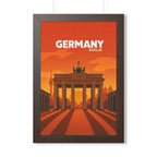 Berlin Germany Framed Poster | Vintage Travel Wall Art | Black Walnut White Frame | 16x24 20x30