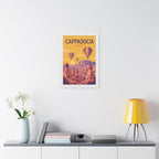 Cappadocia Turkey Framed Poster | Vintage Travel Wall Art | Black Walnut White Frame | 16x24 20x30