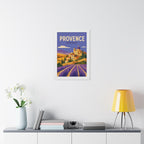 Provence France Framed Poster | Vintage Travel Wall Art | Black Walnut White Frame | 16x24 20x30