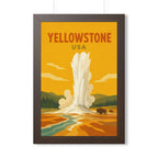 Yellowstone United States Framed Poster | Vintage Travel Wall Art | Black Walnut White Frame | 16x24 20x30