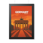 Berlin Germany Framed Poster | Vintage Travel Wall Art | Black Walnut White Frame | 16x24 20x30