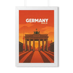 Berlin Germany Framed Poster | Vintage Travel Wall Art | Black Walnut White Frame | 16x24 20x30