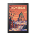 Montréal Canada Framed Poster | Vintage Travel Wall Art | Black Walnut White Frame | 16x24 20x30