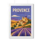 Provence France Framed Poster | Vintage Travel Wall Art | Black Walnut White Frame | 16x24 20x30