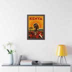Kenya Culture Kenya Framed Poster | Vintage Travel Wall Art | Black Walnut White Frame | 16x24 20x30