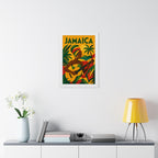 Jamaica Music Jamaica Framed Poster | Vintage Travel Wall Art | Black Walnut White Frame | 16x24 20x30