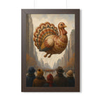 Vintage Thanksgiving Parade Framed Print, Folk Art Turkey Balloon Wall Art