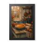 Vintage Thanksgiving Kitchen Framed Print, Pumpkin Pie Wall Art