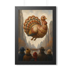 Vintage Thanksgiving Parade Framed Print, Folk Art Turkey Balloon Wall Art