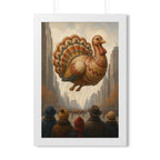 Vintage Thanksgiving Parade Framed Print, Folk Art Turkey Balloon Wall Art