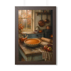 Vintage Thanksgiving Kitchen Framed Print, Pumpkin Pie Wall Art