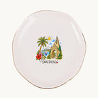 San Diego Ceramic Ring Dish, Gold Rim Trinket Tray, Jewelry Holder Gift, Five Shape Options