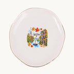 Boston Ceramic Ring Dish, Gold Rim Trinket Tray, Jewelry Holder Gift, Five Shape Options
