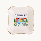 Denmark Ceramic Ring Dish, Gold Rim Trinket Tray, Jewelry Holder Gift, Five Shape Options