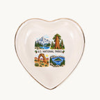 U.S. National Parks Ceramic Ring Dish, Gold Rim Trinket Tray, Jewelry Holder Gift, Five Shape Options