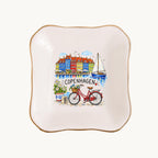 Copenhagen Ceramic Ring Dish, Gold Rim Trinket Tray, Jewelry Holder Gift, Five Shape Options