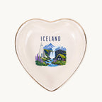 Iceland Ceramic Ring Dish, Gold Rim Trinket Tray, Jewelry Holder Gift, Five Shape Options
