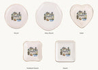 Prague Ceramic Ring Dish, Gold Rim Trinket Tray, Jewelry Holder Gift, Five Shape Options