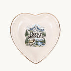 Rocky Mountain Ceramic Ring Dish, Gold Rim Trinket Tray, Jewelry Holder Gift, Five Shape Options