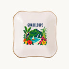 Guadeloupe Ceramic Ring Dish, Gold Rim Trinket Tray, Jewelry Holder Gift, Five Shape Options