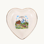 Zermatt Ceramic Ring Dish, Gold Rim Trinket Tray, Jewelry Holder Gift, Five Shape Options