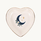 Celestial Moon Ceramic Ring Dish, Gold Rim Trinket Tray, Jewelry Holder Gift, Five Shape Options