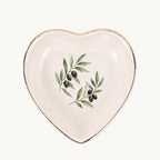 Olive Branch Ceramic Ring Dish, Gold Rim Trinket Tray, Jewelry Holder Gift, Five Shape Options