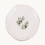 Olive Branch Ceramic Ring Dish, Gold Rim Trinket Tray, Jewelry Holder Gift, Five Shape Options
