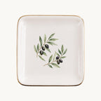 Olive Branch Ceramic Ring Dish, Gold Rim Trinket Tray, Jewelry Holder Gift, Five Shape Options