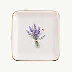 Lavender Garden Ceramic Ring Dish, Gold Rim Trinket Tray, Jewelry Holder Gift, Five Shape Options