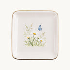 Butterfly Meadow Ceramic Ring Dish, Gold Rim Trinket Tray, Jewelry Holder Gift, Five Shape Options