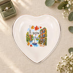 Boston Ceramic Ring Dish, Gold Rim Trinket Tray, Jewelry Holder Gift, Five Shape Options