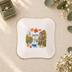 Boston Ceramic Ring Dish, Gold Rim Trinket Tray, Jewelry Holder Gift, Five Shape Options
