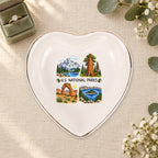 U.S. National Parks Ceramic Ring Dish, Gold Rim Trinket Tray, Jewelry Holder Gift, Five Shape Options