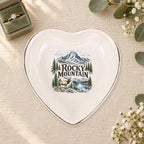 Rocky Mountain Ceramic Ring Dish, Gold Rim Trinket Tray, Jewelry Holder Gift, Five Shape Options