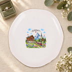 Zermatt Ceramic Ring Dish, Gold Rim Trinket Tray, Jewelry Holder Gift, Five Shape Options