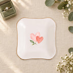 Little Love Ceramic Ring Dish, Gold Rim Trinket Tray, Jewelry Holder Gift, Five Shape Options