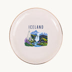 Iceland Ceramic Ring Dish, Gold Rim Trinket Tray, Jewelry Holder Gift, Five Shape Options