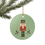 Classic Nutcracker Ceramic Ornament, Double Sided Round Christmas Decoration, Holiday Keepsake Gift