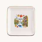 Boston Ceramic Ring Dish, Gold Rim Trinket Tray, Jewelry Holder Gift, Five Shape Options