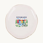 Denmark Ceramic Ring Dish, Gold Rim Trinket Tray, Jewelry Holder Gift, Five Shape Options