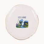 Iceland Ceramic Ring Dish, Gold Rim Trinket Tray, Jewelry Holder Gift, Five Shape Options