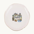 Prague Ceramic Ring Dish, Gold Rim Trinket Tray, Jewelry Holder Gift, Five Shape Options
